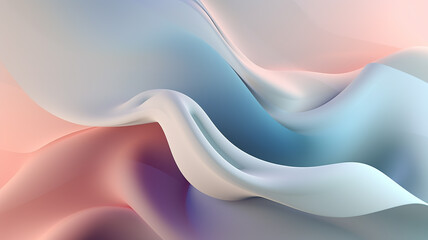3d rendered background, smooth flowing transparent silky material weaving and intertwining, pastel colors, translucent and overlapping, trending background image, octane render. Generative AI