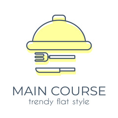 Fototapeta premium Simple main course icon on a white background in trend flat style. Suitable for applications, websites, online shops