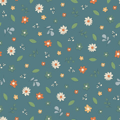 Vector seamless stylish summer pattern in retro style in pastel colors with shifted outline. Can be used for printing, textile and packaging.