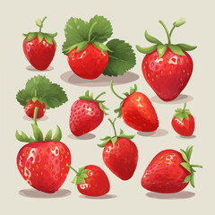 A pack of lively strawberry stickers suitable for various creative applications.