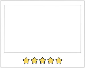 Isolated Landscape Style Polaroid Frame with Five Stars