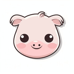 a cute happy pig cartoon illustration