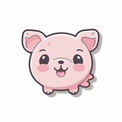 a cute happy pig cartoon illustration