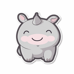 a cute happy rhino cartoon illustration