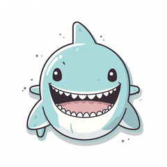 a cute happy shark cartoon clip art