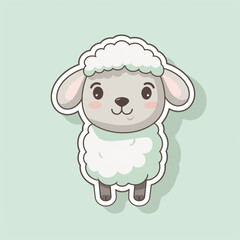 Obraz premium a cute little happy sheep cartoon clipart