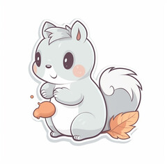 a cute little happy squirrel sticker art
