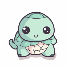 Fototapeta premium cute blue turtle cartoon