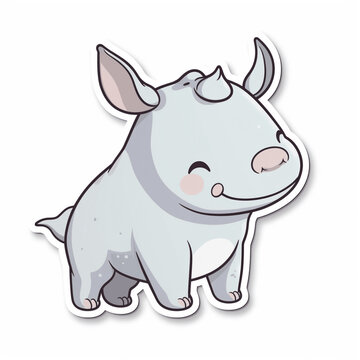 a cute happy rhino cartoon illustration