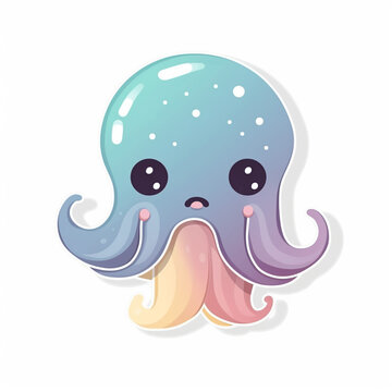 a cute octopus/squid cartoon clip art