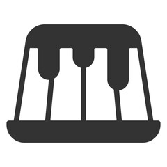 Pudding, chocolate cream pie  - icon, illustration on white background, glyph style