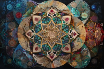 Sacred Geometry Kaleidoscope, AI Generative