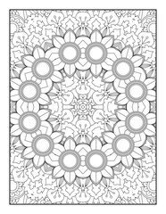  Decorative ornament in ethnic oriental style. Coloring book page.Mandala Coloring Book For Adult. Mandala Coloring Pages. Mandala Coloring Book. Seamless vector pattern.