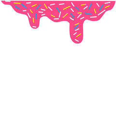 Seamless Wide Pink Candy Background With Decorative  Sprinkles