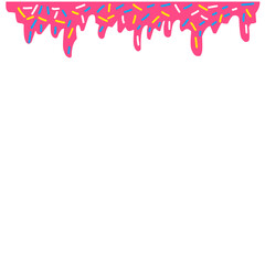 Seamless Wide Pink Candy Background With Decorative  Sprinkles