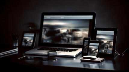 Fototapeta premium Responsive design and web devices, Generative Ai