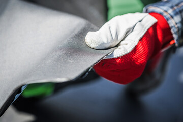 EPDM Ethylene Propylene Diene Terpolymer Material in Workers Hand