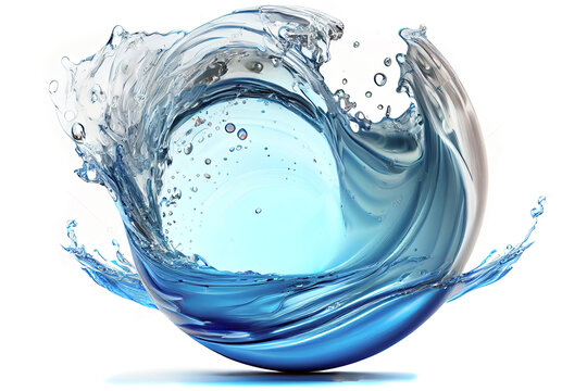 Splash of water isolated on white background, ai generative