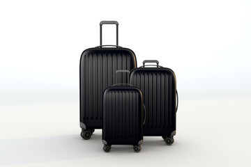 Black suitcases a business travel concept