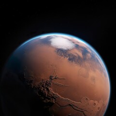 The top of mars in outer space