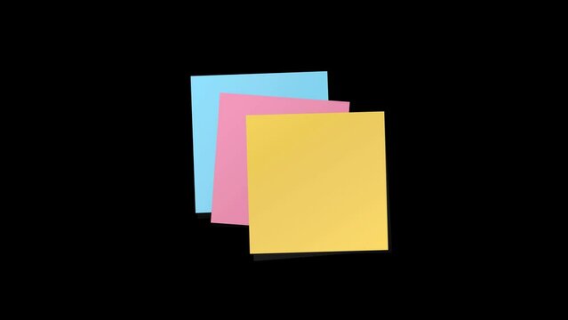 Shaded Sticky Notes Transparent Animation