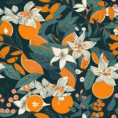 Vintage background with oranges