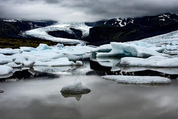Islandia lodowiec topniejący lodowiec katastrofa ekologiczna - obrazy, fototapety, plakaty