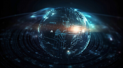 Bright light Developer programming and coding technology. Website design Safety of the social world Cyberspace concept, Generative Ai