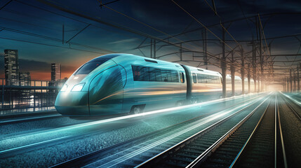Fototapeta premium fast moving train