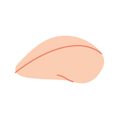 Chicken breast icon. Fresh chicken meat silhouette. Vector illustration.