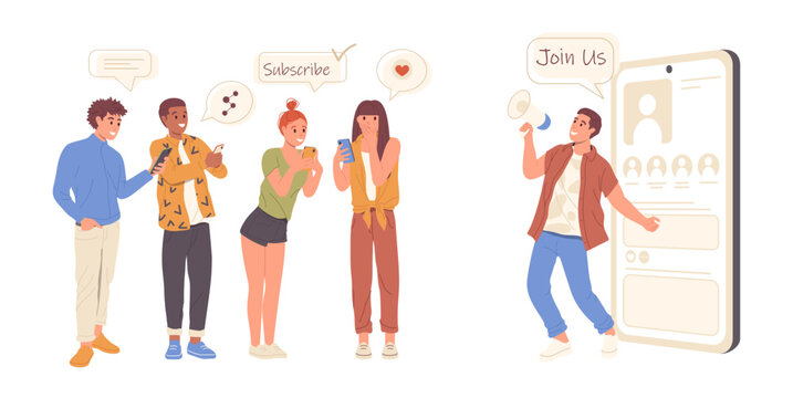 People network audience invitation and social media marketing vector illustration Generative AI