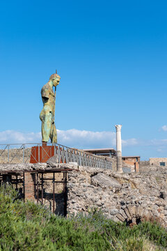 Daedalus, bronze sculpture by Polish artist Igor Mitoraj in Pompeii, campania Italy