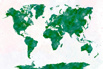 Fototapeta premium World map in watercolor