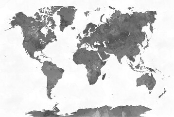 Fototapeta na wymiar World map in watercolor