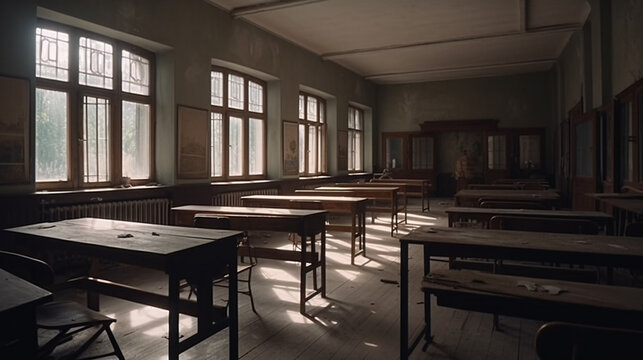 Abandoned Classroom. Generative AI