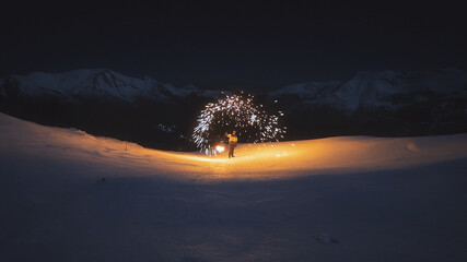 Flaming Steel Wool in Long Exposure