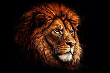 Naklejka premium The Golden Mane: A Symbol of Leon's Kingship - Generative Ai