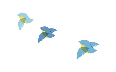 絵本風　飛び立つ小鳥のイラスト