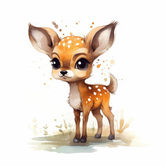 Deer Watercolor. Generative AI
