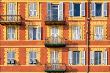 Colorful old building facade