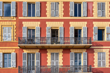 Naklejka premium Colorful old building facade