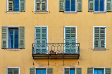 Colorful old building facade