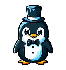 cute penguin wearing hat