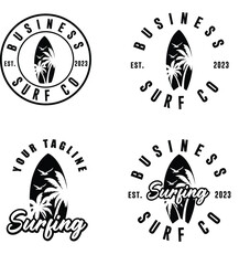 Surfing and Surfboard ,Travel logo, Beach logo, Surfboard silhouette.jpg