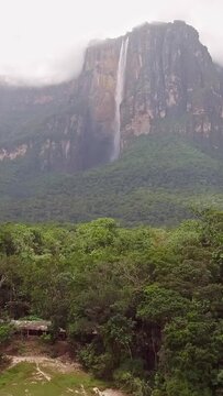 View of Angel falls in Canaima National Park, Venezuela