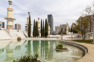 Obraz premium This is a modern Industrial Spain Park, created on the site of the former industrial zone of the city.