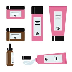 a set of natural moisturizers for skin care - isolated on a white background