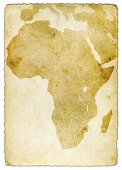old yellowed map of Africa