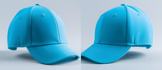 blue baseball caps isolated on white background