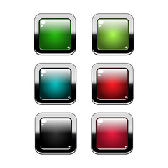 Collection of square glossy buttons
